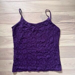 y2k Vintage Lace Cami Purple Womens sz 16 dainty goingout
